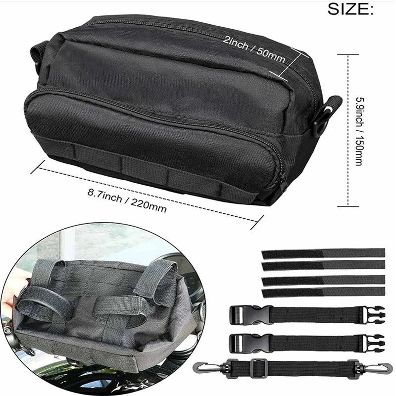 Motorcycle Gear Backpack - ユニバーサルモーターサイクルフロント収納バッグ,ハンドルバーバッグ,モーターバーパック,ヤマハmt01 fz 07 mt07 fz 09,クルーザー,ソフトテールスポーツスター用