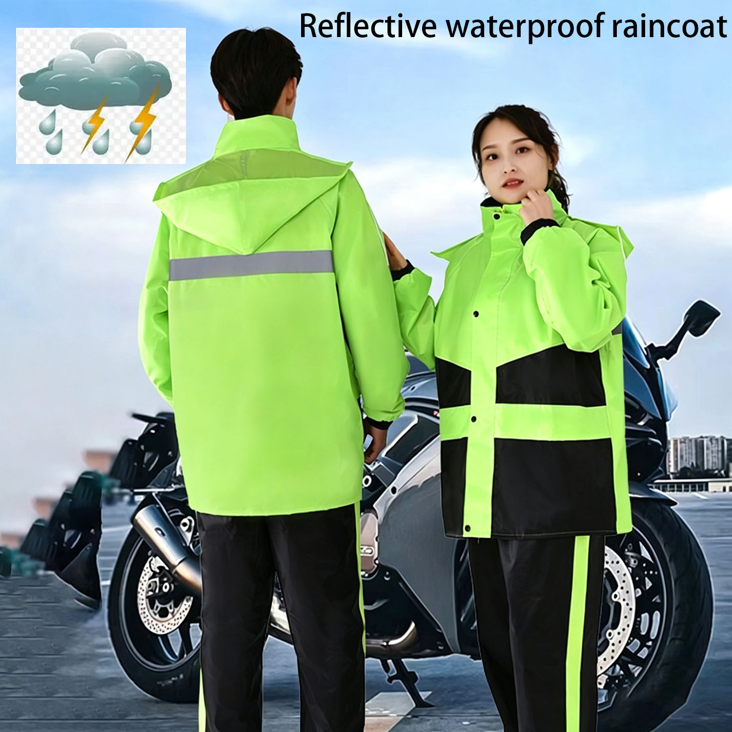 オートバイレインコートスーツ男性女性防水レインギアレインジャ - Motorcycle Gear Mens のレビューと価格