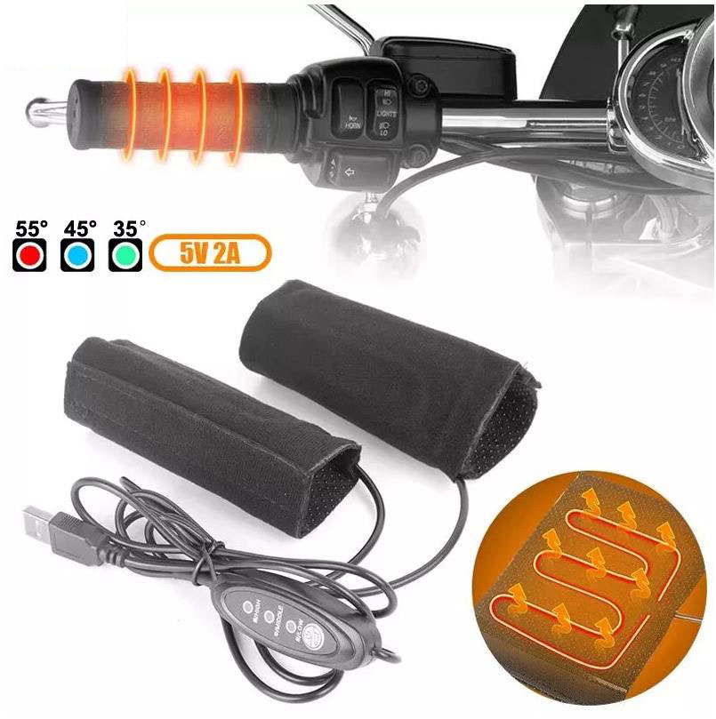 5V 2A オートバイ加熱ハンドグリップ 3 ギア USB  - Handlebar Grip Heated のレビューと価格